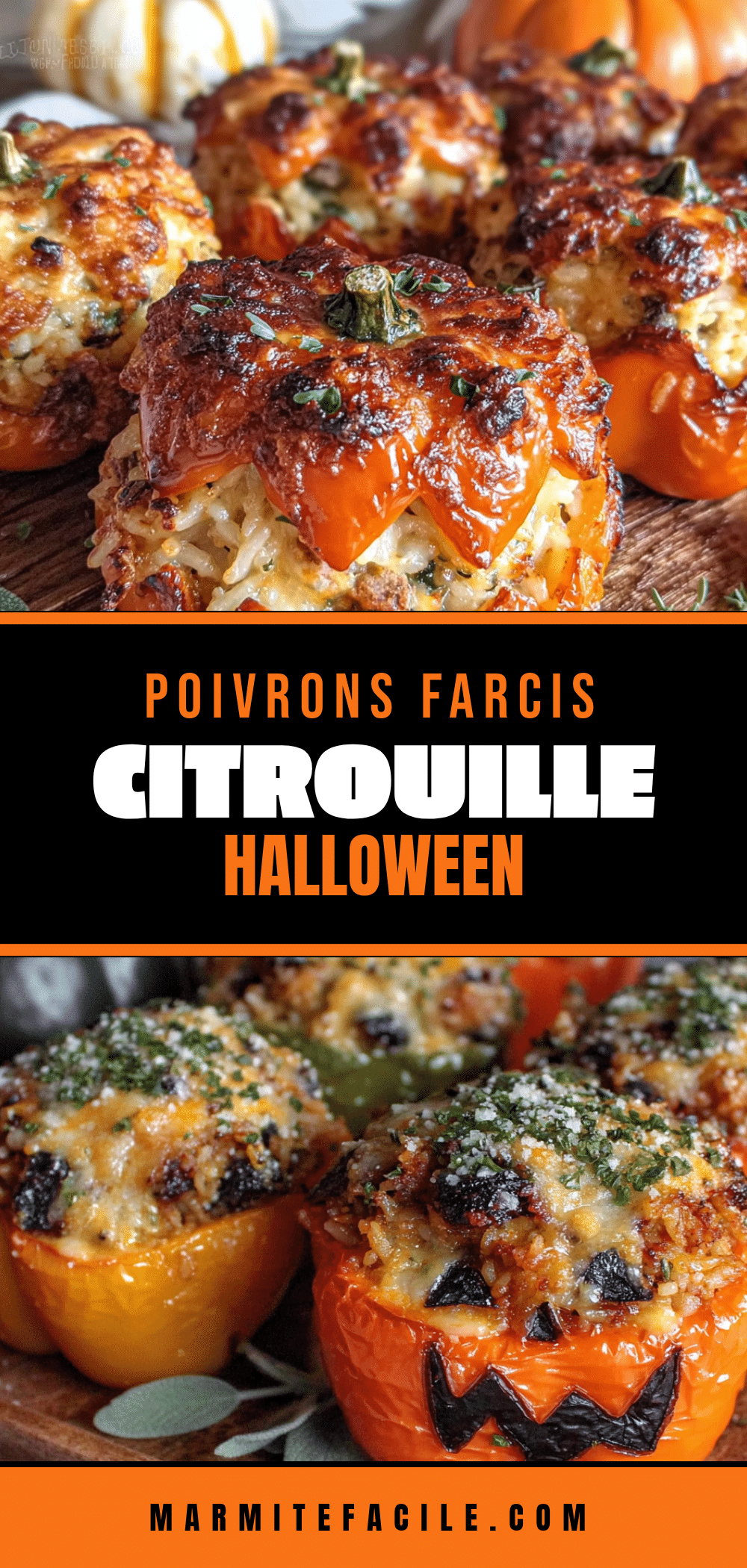 poivrons farcis citrouille halloween recipe
