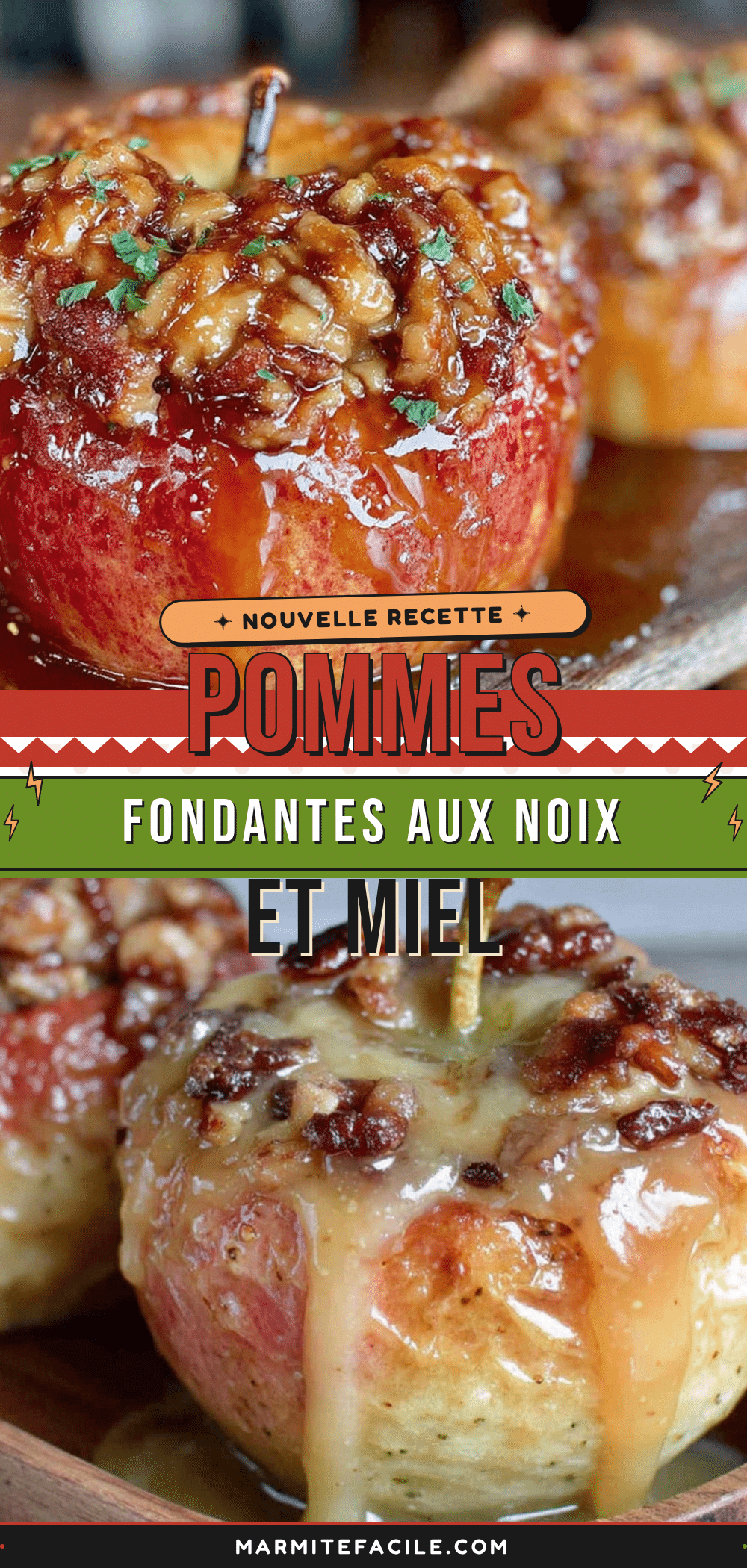 pommes fondantes aux noix et miel recipe