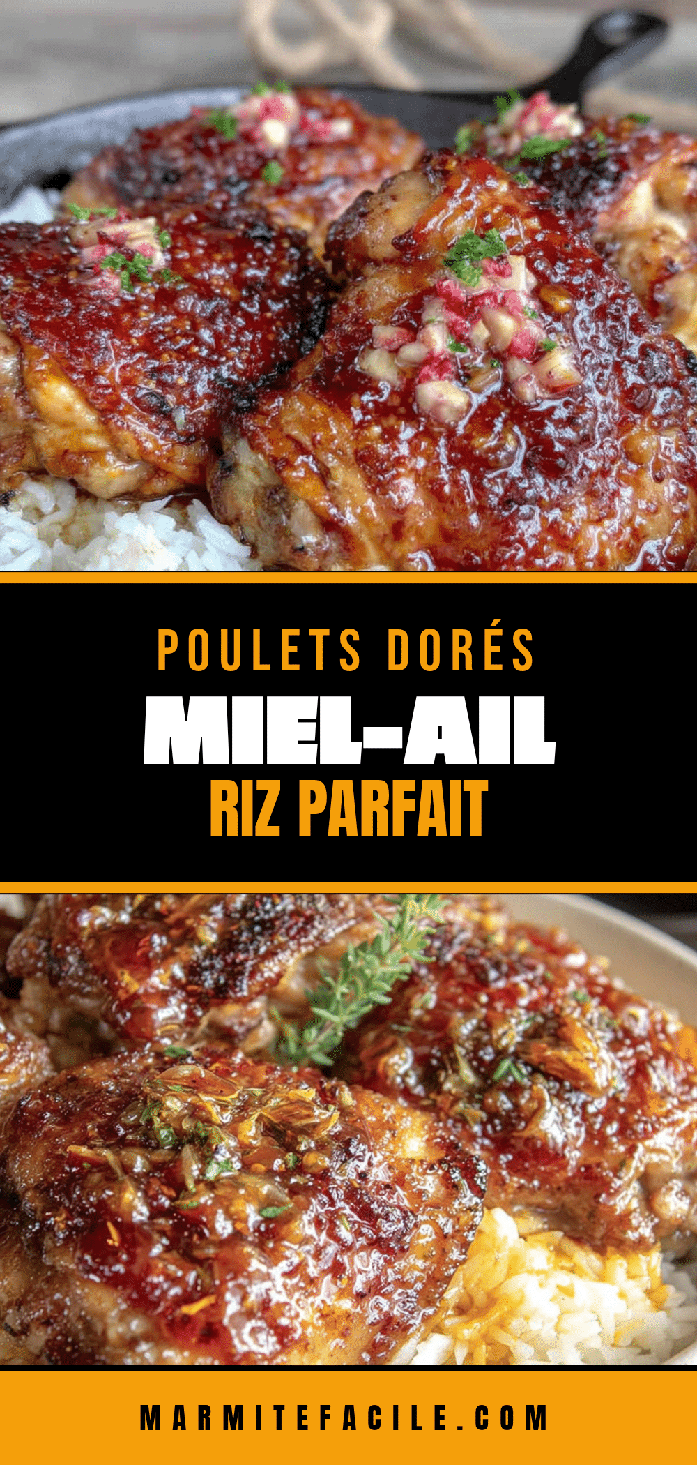 poulet miel ail riz une poêle recipe