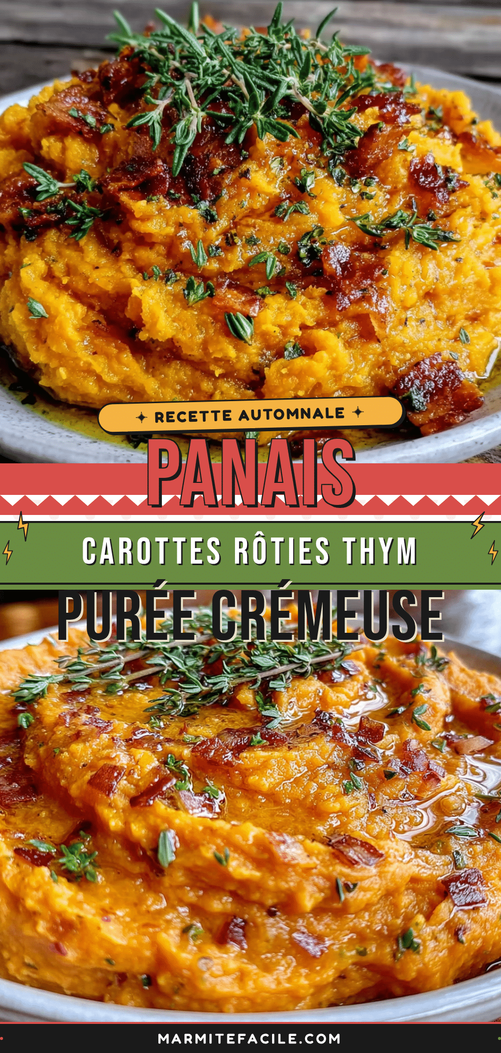 purée de panais et carottes rôtie au thym recipe