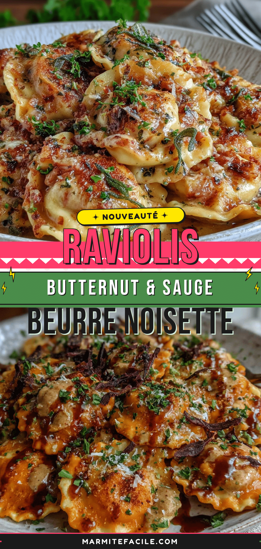raviolis courge butternut beurre noisette recipe