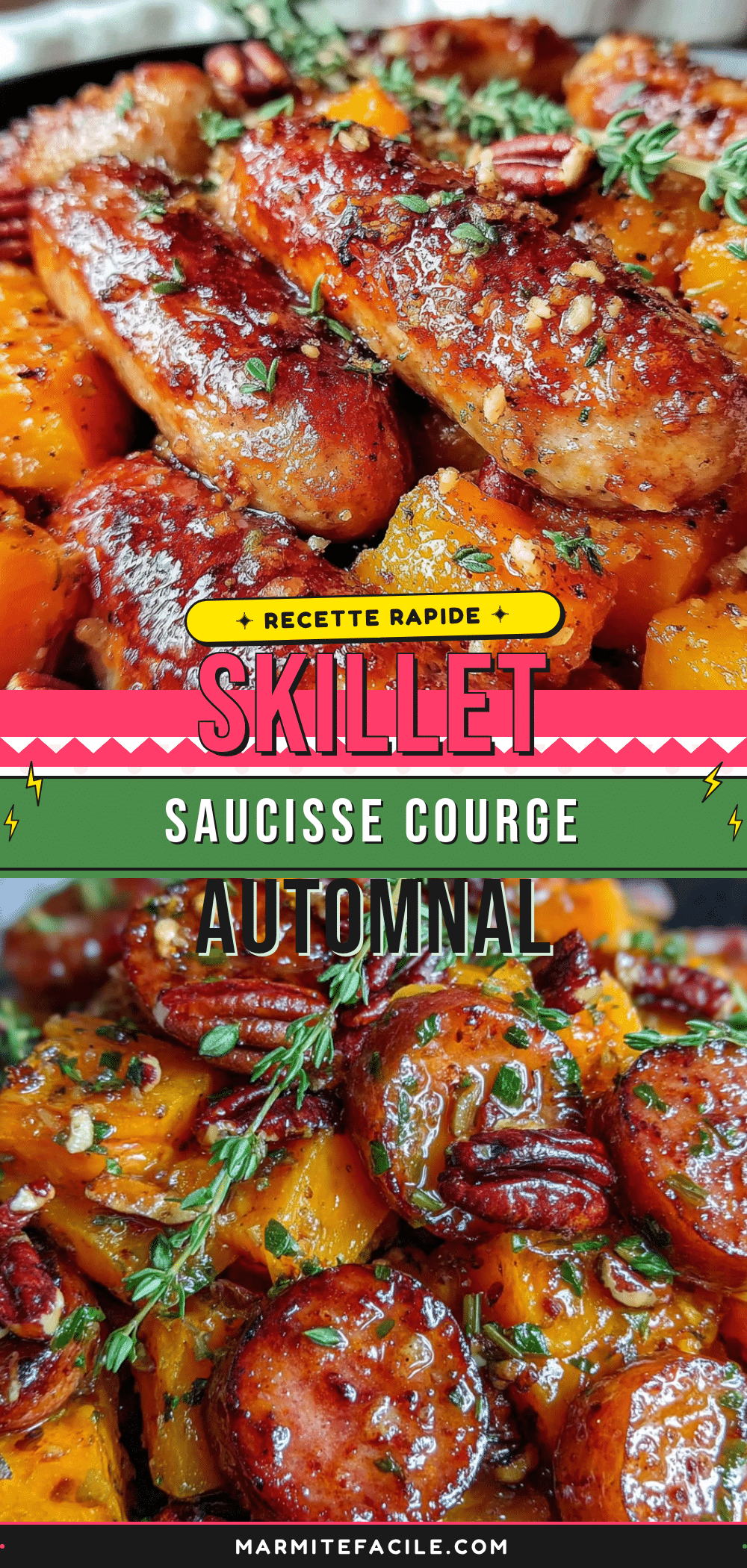 recette rapide skillet automnal saucisse courge butternut recipe