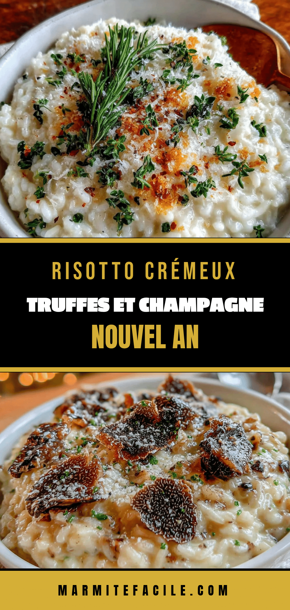 risotto crémeux truffes et champagne recipe