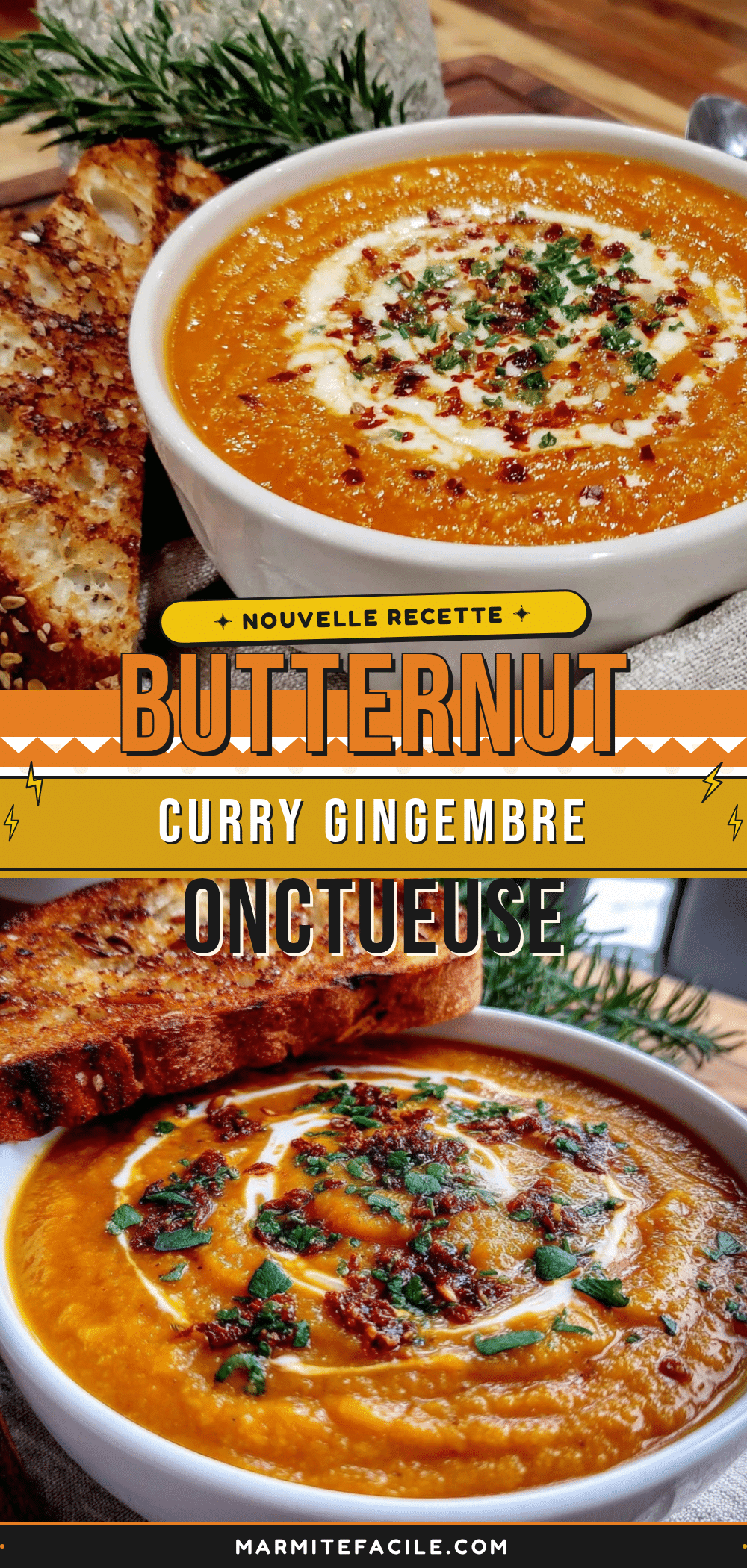 Soupe butternut curry gingembre recipe