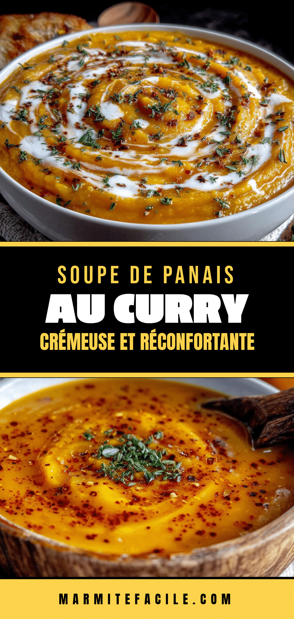 Soupe de panais au curry crémeuse recipe