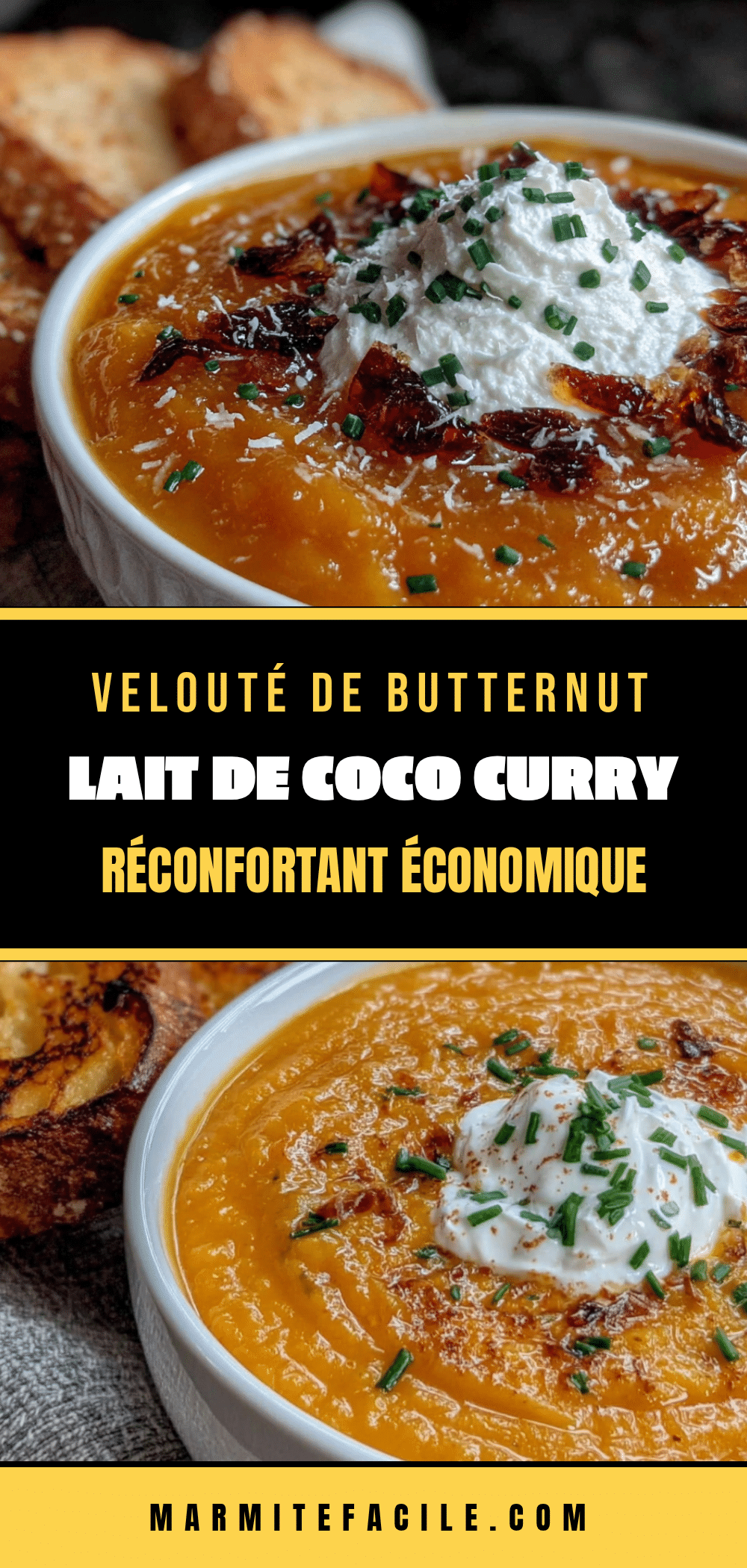 velouté de butternut au lait de coco et curry recipe