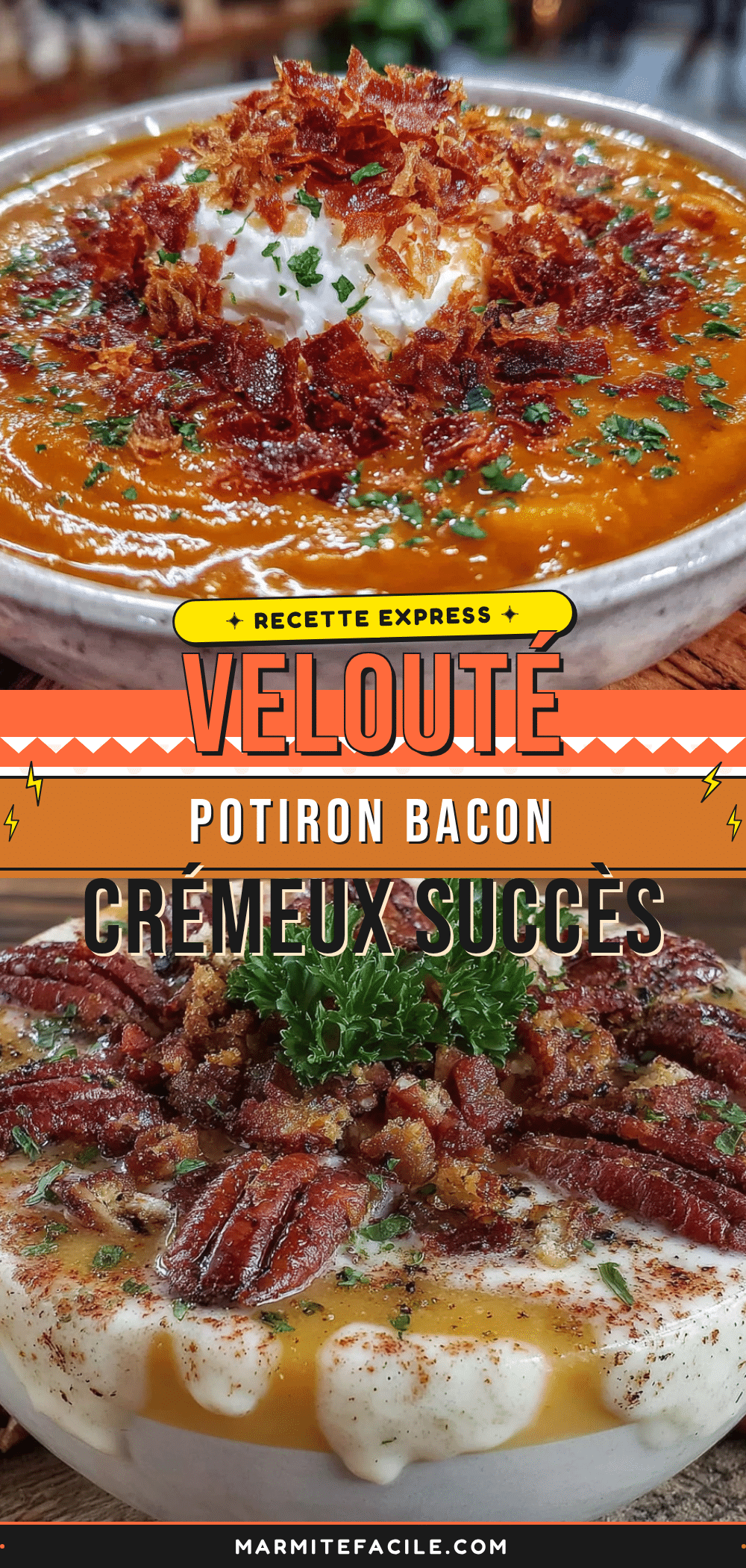 velouté de potiron crémeux au bacon croustillant recipe