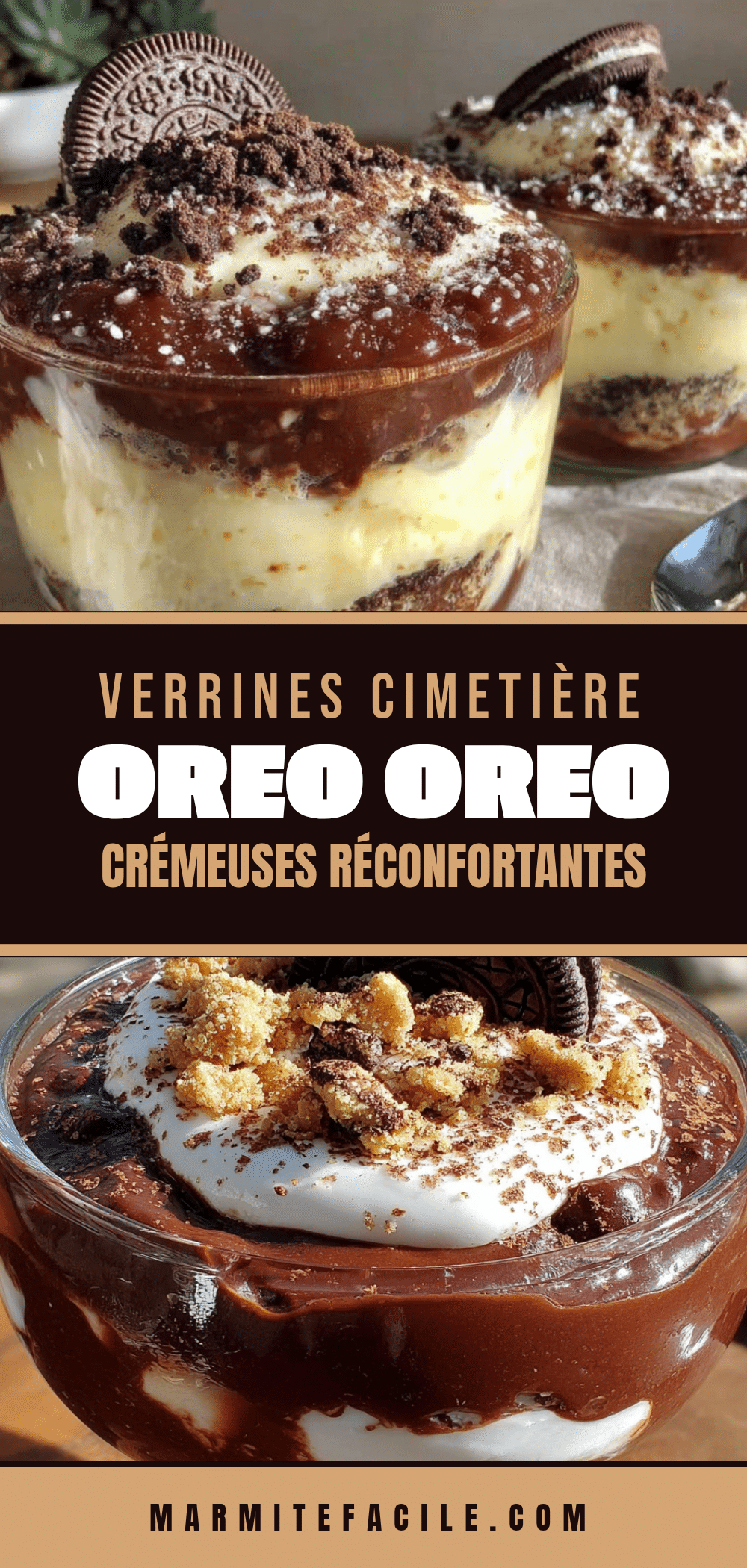 verrines cimetière oreo crémeuses recipe