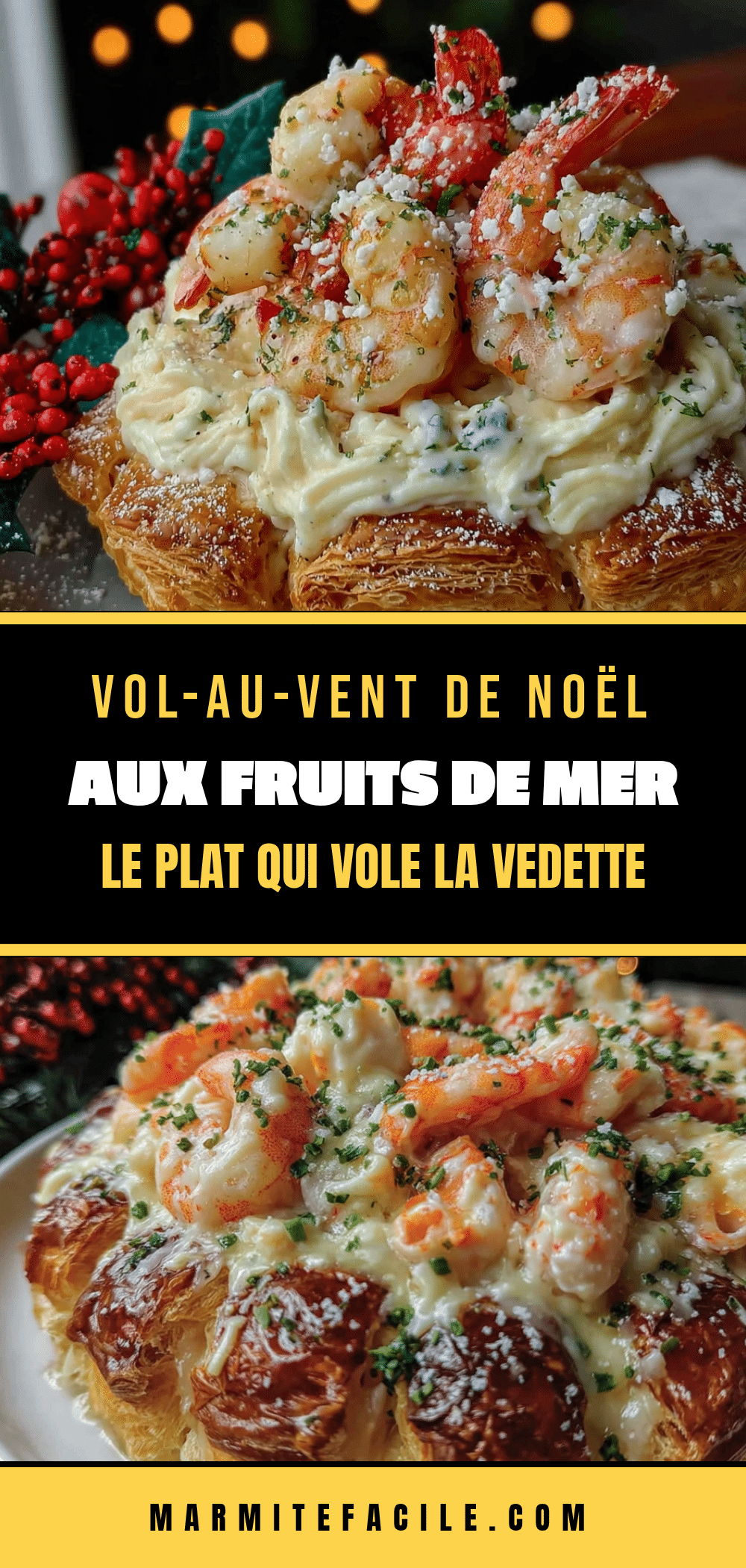 vol-au-vent de Noël aux fruits de mer recipe